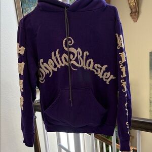 The Great China Wall Purple Hoodie with Cream Script Logo